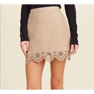 Hollister Laser Cut Suede Skirt